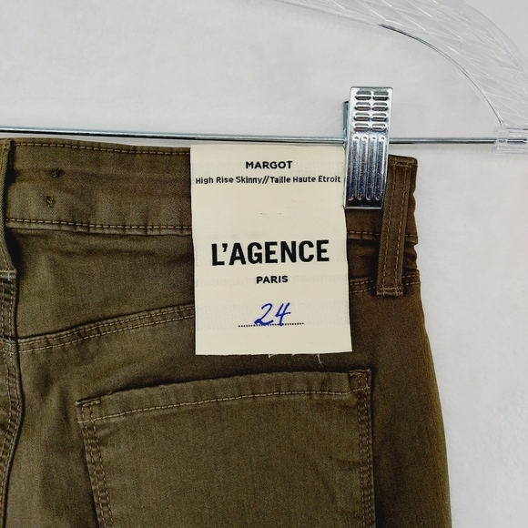 NEW L'AGENCE Margot High Rise Skinny olive Green Pant P2072 - Picture 6 of 11